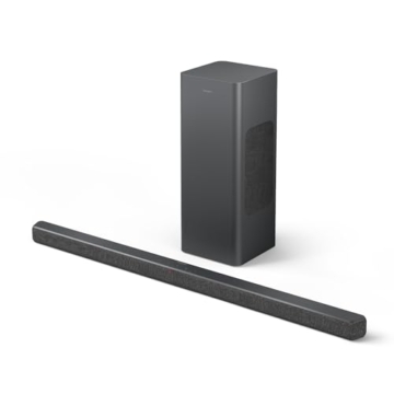 PHILIPS TAB6309 Soundbar 2.1 mit drahtlosem Subwoofer - 2,1 Kanal 320W, DTS Virtual X, Bluetooth 5.4, HDMI ARC, optische Verbindung und USB-Konnektivität - Dunkelgrau - 1