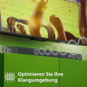 PHILIPS TAB7908/10 Soundbar 5.1.2 mit kabellosem Subwoofer | 740W | Dolby Atmos | DTS Virtual:X | Surround Sound | Roku TV Ready Easylink | Fernbedienung | Wandhalterung | Schwarz - 5