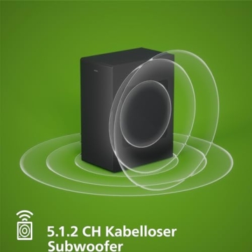 PHILIPS TAB7908/10 Soundbar 5.1.2 mit kabellosem Subwoofer | 740W | Dolby Atmos | DTS Virtual:X | Surround Sound | Roku TV Ready Easylink | Fernbedienung | Wandhalterung | Schwarz - 8