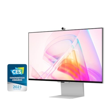 Samsung ViewFinity S90PC High Resolution Monitor with 4K Slim Fit Camera, 27 Inch, IPS Panel, 5120 x 2880 Pixels, 99% DCI-P3 Colour Space Coverage for Graphic Design, Refresh Rate 60Hz, 5ms, Pivot - 3