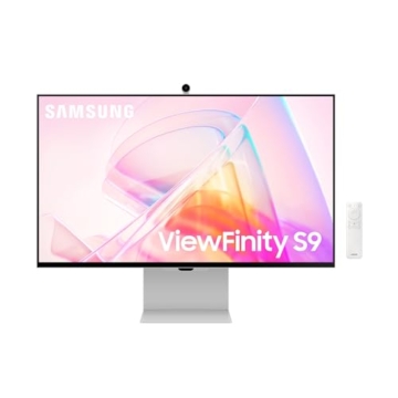 Samsung ViewFinity S90PC High Resolution Monitor with 4K Slim Fit Camera, 27 Inch, IPS Panel, 5120 x 2880 Pixels, 99% DCI-P3 Colour Space Coverage for Graphic Design, Refresh Rate 60Hz, 5ms, Pivot - 1
