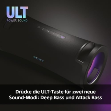 Sony ULT Field 7 - Tragbarer Bluetooth-Lautsprecher mit ULT Bass-Boost Funktion, 30 Stunden Akku, integrierter Powerbank, Wasser- und Staubdicht, LED, Mikrofon- und Gitarreneingang - Schwarz - 5