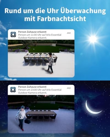 Arlo Essential 2 HD Akku Überwachungskamera Aussen WLAN, Kabellos, 1080p Video, Farbnachtsicht, Licht, Bewegungsmelder, Sirene, 2-Wege Audio, Smart Home + Arlo Secure Plan Testzeitraum, 4er Set - 4