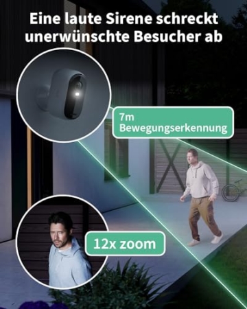 Arlo Essential 2 HD Akku Überwachungskamera Aussen WLAN, Kabellos, 1080p Video, Farbnachtsicht, Licht, Bewegungsmelder, Sirene, 2-Wege Audio, Smart Home + Arlo Secure Plan Testzeitraum, 4er Set - 5