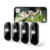 Arlo Essential 2 HD Akku Überwachungskamera Aussen WLAN, Kabellos, 1080p Video, Farbnachtsicht, Licht, Bewegungsmelder, Sirene, 2-Wege Audio, Smart Home + Arlo Secure Plan Testzeitraum, 4er Set - 1