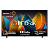 Hisense 43E7NQ 108 cm (43 Zoll) Fernseher, 4K UHD, QLED, HDR10, HDR10+ decoding, HLG, Dolby Vision Atmos, 60Hz Panel, Smooth Motion, Bluetooth, Alexa Built-in, VIDAA Voice, Schwarz [2024] - 1