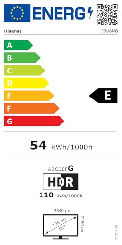 Hisense 50U6NQ 126 cm (50 Zoll) Fernseher 4K Mini LED ULED HDR Smart TV, 60Hz, HDMI 2.0, Game Mode Plus, Dolby Vision & Atmos, Bluetooth, Alexa Built-in, Anthrazit, [2024] - 15