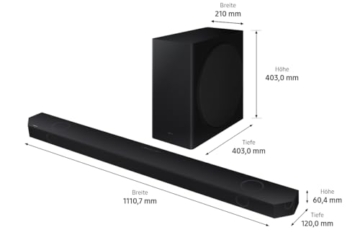 Samsung HW-Q810GD 5.1.2-Kanal Q-Soundbar für TV-Geräte, Bluetooth-Lautsprecher mit kabellosem Dolby Atmos / DTS:X, Q-Symphony, SpaceFit Sound Pro [2024] - 3