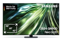 Samsung Neo QLED 4K QN90D Fernseher 55 Zoll, Samsung TV mit Neural Quantum 4K AI Gen2 Prozessor, Quantum-Matrix-Technologie, AI 4K Upscaling, Smart TV, KI TV, GQ55QN90DATXZG, Deutsches Modell [2024] - 1