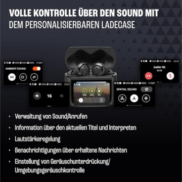 JBL Tour Pro 3, True Wireless Bluetooth-Kopfhörer mit intelligenter Ladebox, 40 h Akkulaufzeit, True Adaptive Noise Cancelling 2.0 und JBL Spatial 360 Sound mit Head Tracking, Schwarz - 4