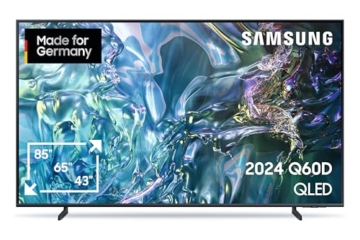 Samsung QLED 4K Q60D Fernseher 55 Zoll, Samsung TV mit Quantum Prozessor Lite 4K, 100 % Farbvolumen, 4K Upscaling, Samsung Tizen OS, Smart TV, GQ55Q60DAUXZG, Deutsches Modell [2024] - 1