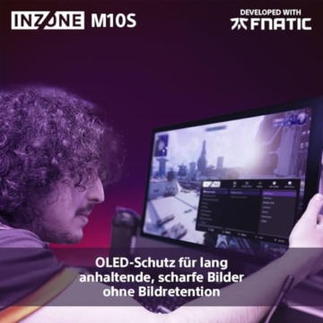 Sony INZONE M10S 27“ OLED QHD PC Gaming Monitor: 1440p, 480Hz, 0.03ms GTG, DCI-P3 98.5%, G-Sync, Adaptive Sync, VRR, Co-entwickeltes Modell mit Fnatic, 1300 nits, DisplayPort 2.1-2 x HDMI 2.1- PC, PS5 - 9