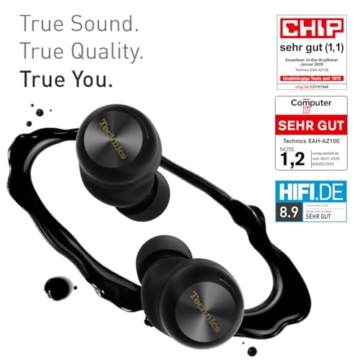 Technics EAH-AZ100E-K Kabellose Ohrhörer mit Geräuschunterdrückung, 10mm Magnetic Fluid Driver, Multipoint-Bluetooth, Voice Focus AI, Bequeme In-Ear-Kopfhörer, Schwarz - 2
