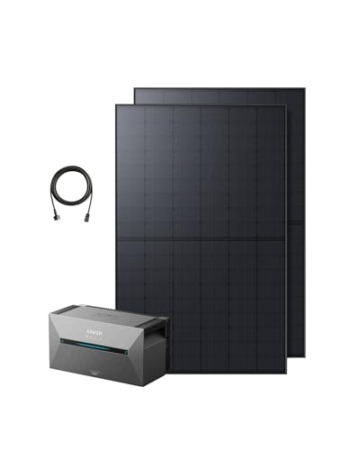 Anker SOLIX Balkonkraftwerk mit Speicher (870W | 1600Wh), Solarbank 2 E1600 Plus 1600Wh Speicher für Balkonkraftwerk, 2x RS40T Topcon Solarpanel (435W), 9,6kWh Kapazität, Plug&Play Installation - 1