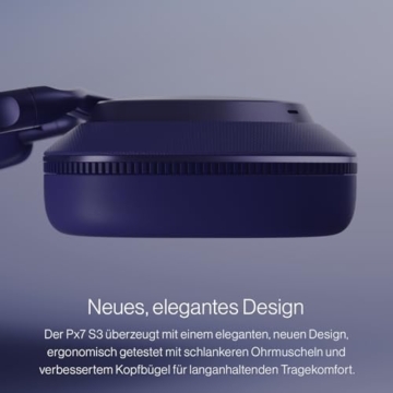 Bowers & Wilkins Px7 S3 Over-Ear-Kopfhörer mit Geräuschunterdrückung, kabellos, aptX™ Lossless, Schnellladung, 30 Stunden Wiedergabe, 8 integrierte Mikrofone - Anthrazitschwarz - 6