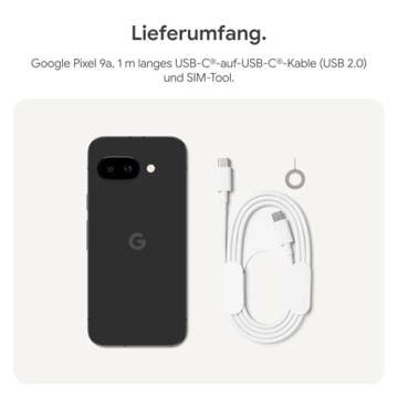 Google Pixel 9a: Android-Smartphone ohne SIM-Lock, mit KI-Kamera, 24 Stunden Akkulaufzeit und leistungsstarken Sicherheitsfunktionen – Obsidian, 128GB - 6