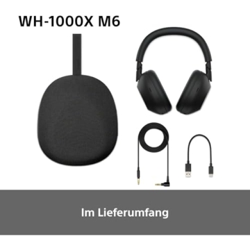 SONY WH-1000XM6 Flagship Noise Cancelling Over-Ear Wireless Kopfhörer, Signature Hi-Res Sound, ultimativer Komfort, faltbarem Design, strapazierfähige Tasche, 30 Std-Akku, iOS & Android, Midnight Blue - 12