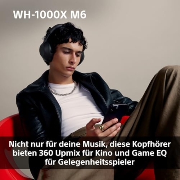 SONY WH-1000XM6 Flagship Noise Cancelling Over-Ear Wireless Kopfhörer, Signature Hi-Res Sound, ultimativer Komfort, faltbarem Design, strapazierfähige Tasche, 30 Std-Akku, iOS & Android, Midnight Blue - 8