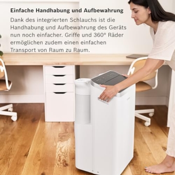 Bosch Cool 5000 Mobiles Klimagerät - 3-in-1 Klimaanlage, Luftentfeuchter, Ventilator - 3,4 kW für Räume bis zu 46 m² - Mit Auto-Modus, Silent-Modus & Sleep-Modus - 5