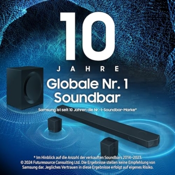 Samsung HW-Q995GD 11.1.4-Kanal Q-Soundbar für TV-Geräte, 4.0.2-Kanal-Rücklautsprecher, Bluetooth-Lautsprecher mit kabellosem Dolby Atmos / DTS:X, Q-Symphony [2024] - 10