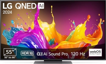 LG 55QNED86T6A TV 55" (139 cm) QNED Fernseher (α8 4K AI-Prozessor, webOS 24, HDR10, bis zu 120Hz) [Modelljahr 2024] - 1