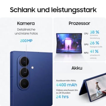 Samsung Galaxy Z Fold7 AI Smartphone mit Galaxy AI, KI-Handy mit Android, Faltbares Design, Großes Display für Multitasking, 200-MP-Kamera, 512 GB, 12 GB RAM, JetBlack, 3 Jahre Herstellergarantie - 5