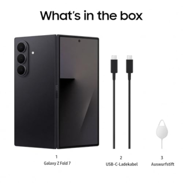 Samsung Galaxy Z Fold7 AI Smartphone mit Galaxy AI, KI-Handy mit Android, Faltbares Design, Großes Display für Multitasking, 200-MP-Kamera, 512 GB, 12 GB RAM, JetBlack, 3 Jahre Herstellergarantie - 9