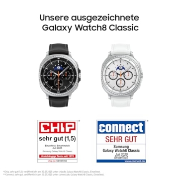 Samsung Galaxy Watch8 Classic Smartwatch, Fitness-Uhr und Fitness Tracker, Hybrid Band und Wearable Display, Drehbare Lünette, 64 GB Speicher, 46 mm, Bluetooth, Black, 3 Jahre Herstellergarantie - 2