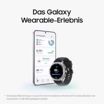 Samsung Galaxy Watch8 Classic Smartwatch, Fitness-Uhr und Fitness Tracker, Hybrid Band und Wearable Display, Drehbare Lünette, 64 GB Speicher, 46 mm, Bluetooth, Black, 3 Jahre Herstellergarantie - 12