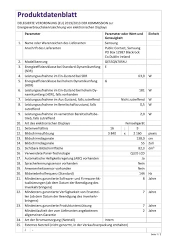 Samsung Neo QLED 4K QN70F 55 Zoll (138 cm) Mini LED Fernseher, NQ4 AI Gen2 Prozessor, Quantum Matrix Technology Slim, Motion Xcelerator 144Hz, AirSlim Design, Samsung Vision AI Smart TV - 10