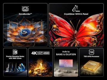 Fernseher TCL 65Q8C 65 Zoll QD-Mini LED, 4K HDR Premium 4500, ZeroBorder™, Smart Google TV, CrystGlow WHVA-Panel, Audio von Bang & Olufsen, 144Hz Motion Clarity Pro, Dolby Vision IQ & Atmos - 4