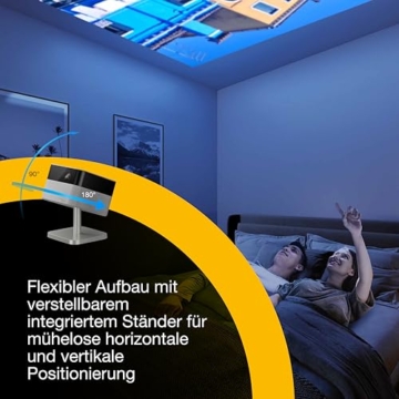 Epson Lifestudio Flex Plus EF-72 Eiche – Tragbarer Smart-Projektor mit Google TV, 4K Pro UHD, Bose Sound, LED-Seitenlicht, verstellbarem Stand, für Innen & Außen, 5 Jahre Geräteschutz* - 8