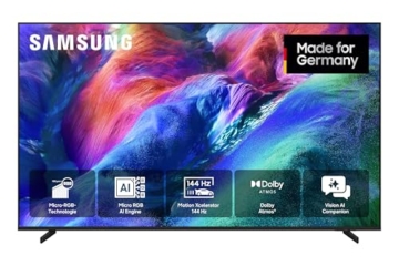 Samsung Micro RGB R85H 4K 55 Zoll (138 cm), UHD Fernseher, Micro RGB HDR+ & AI Engine für realitätsnahe Farben, Dolby Atmos, Gaming Hub, Motion Xcelerator 144Hz, AI Companion für Fragen, Smart TV - 1